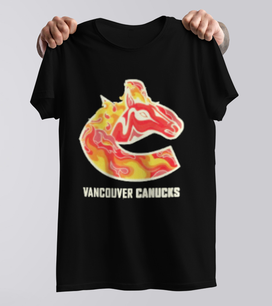 Vancouver Canucks Lunar New Year 2026 Horse Flaming T-Shirt