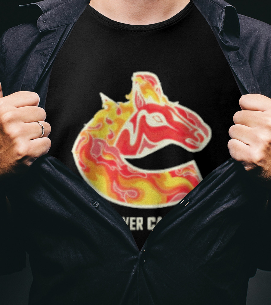 Vancouver Canucks Lunar New Year 2026 Horse Flaming T-Shirt