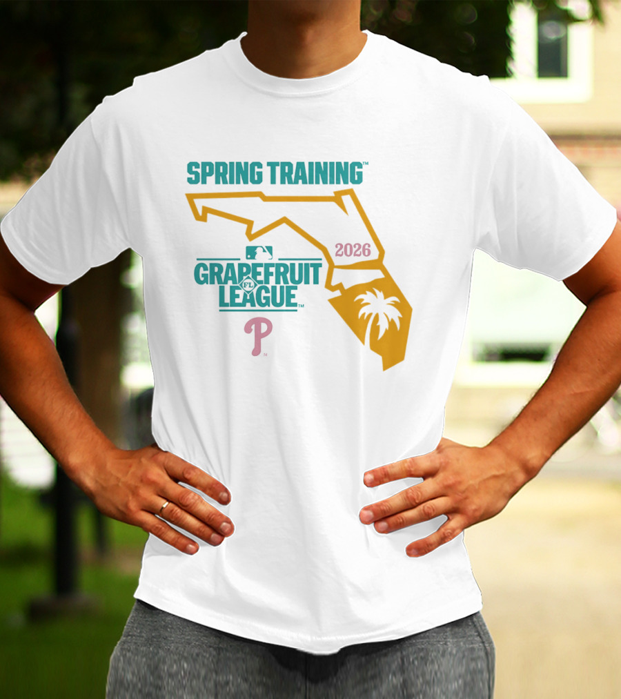 Philadelphia Phillies Grapefruit League Spring Training 2026 Florida Map Palm Tree MLB T-Shirt