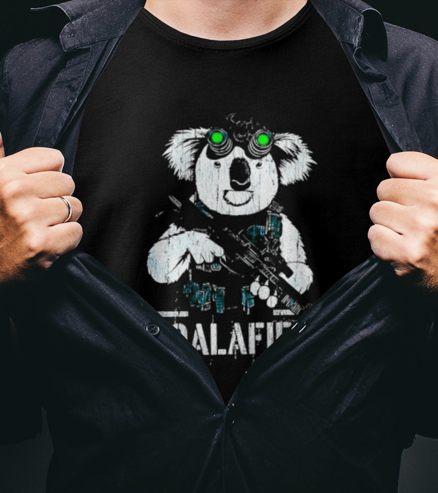 Koalafied Funny Koala With Gun And Green Goggles T-Shirt