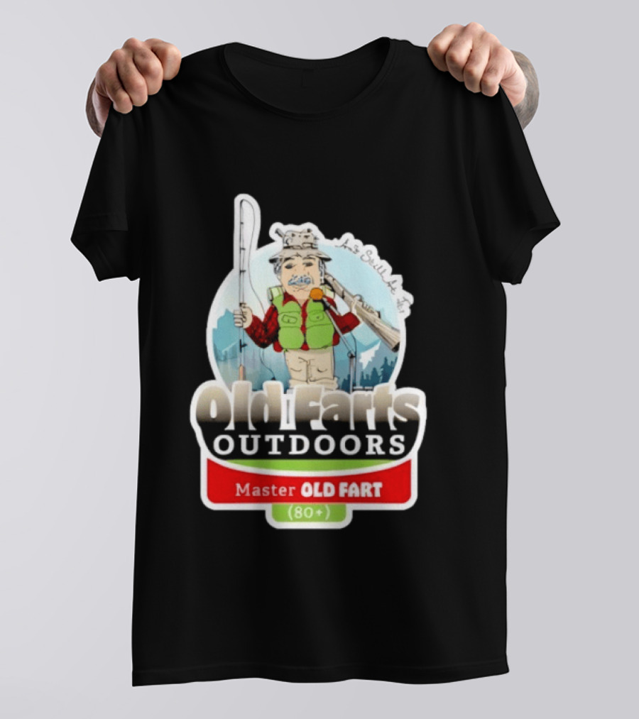 Old Farts Outdoors Master Old Fart 80 Plus Senior Fishing Adventure T-Shirt