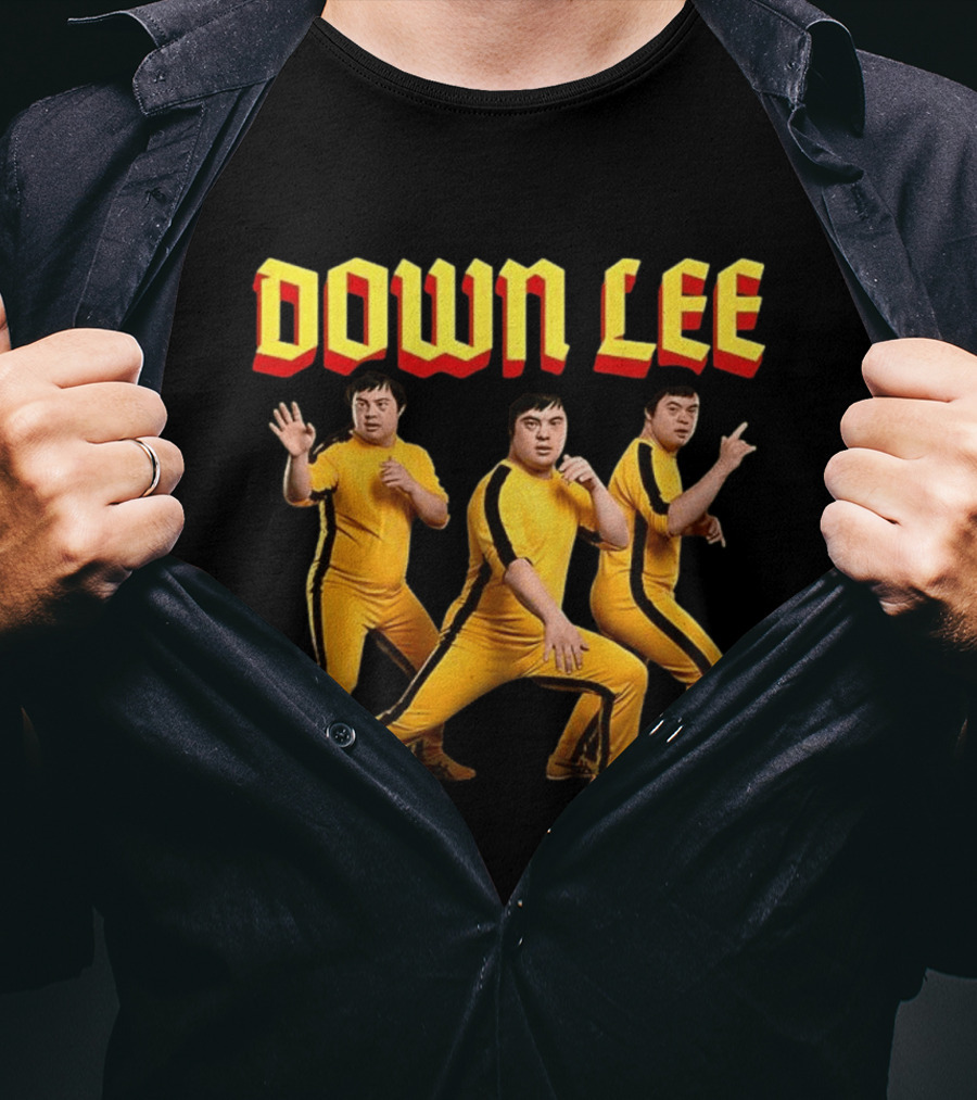 Down Lee Meme Yellow Jumpsuit Trio Martial Arts T-Shirt