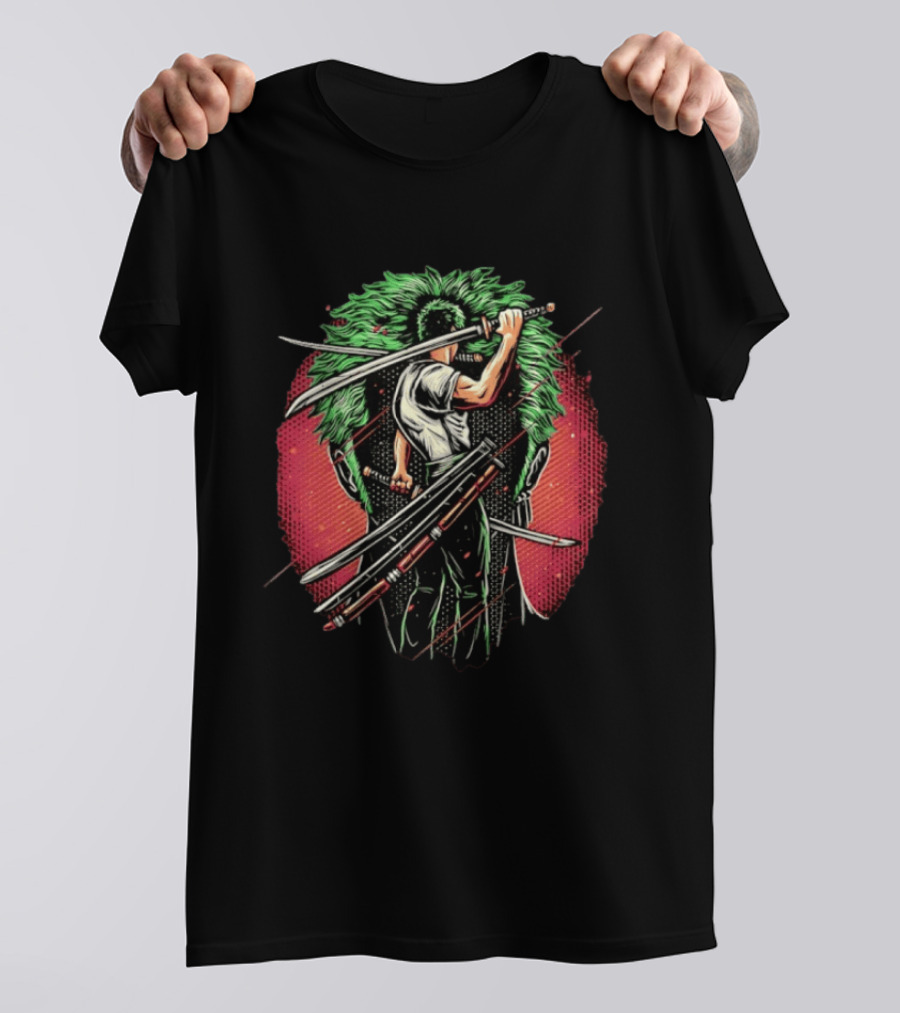 Roronoa Zoro One Piece Green Haired Swordsman Epic Battle Stance T-Shirt
