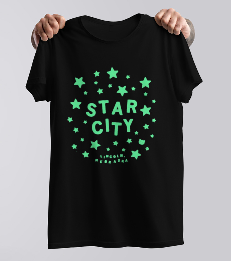 Glow In The Dark Star City Lincoln Nebraska Stars T-Shirt
