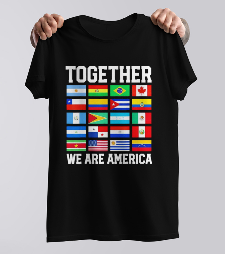 Together Flags Of America Unity Patriotic Display T-Shirt