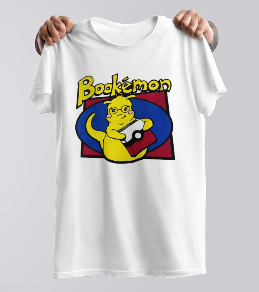 Bookemon Pikachu With Book And Pokeball T-Shirt