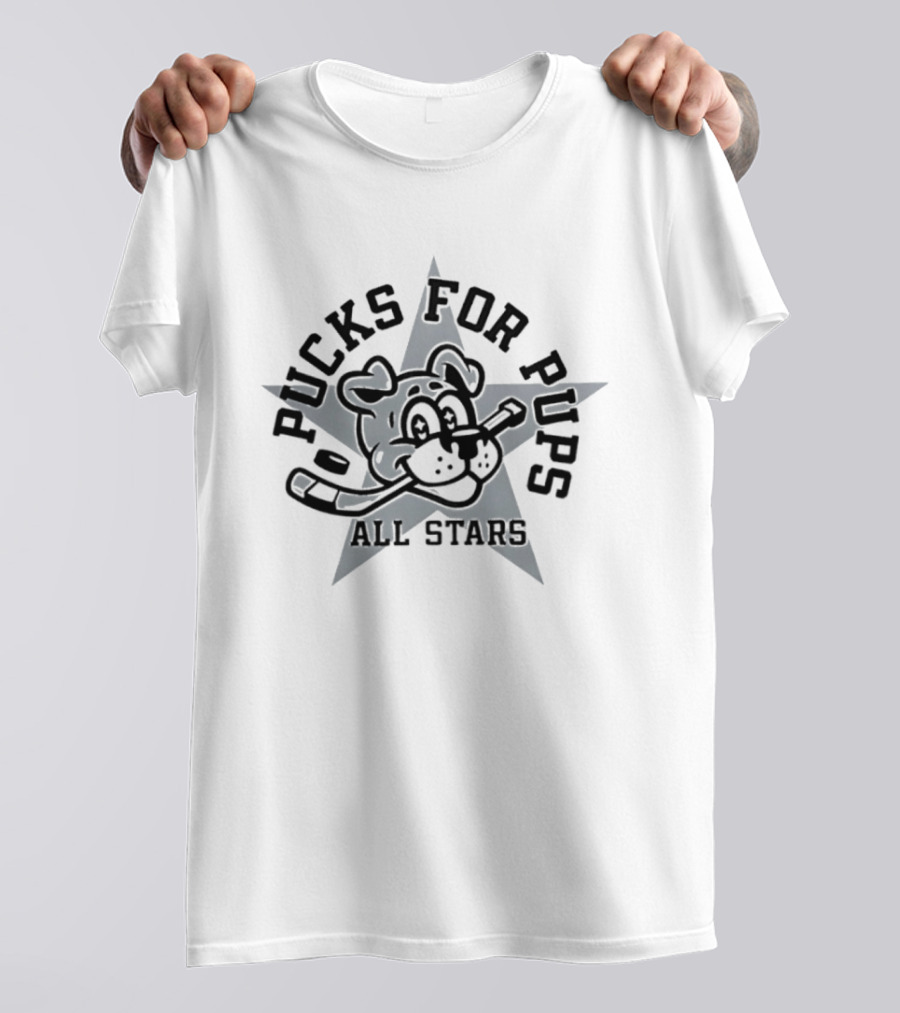 Pucks For Pups All Stars Hockey Dog Star Team T-Shirt
