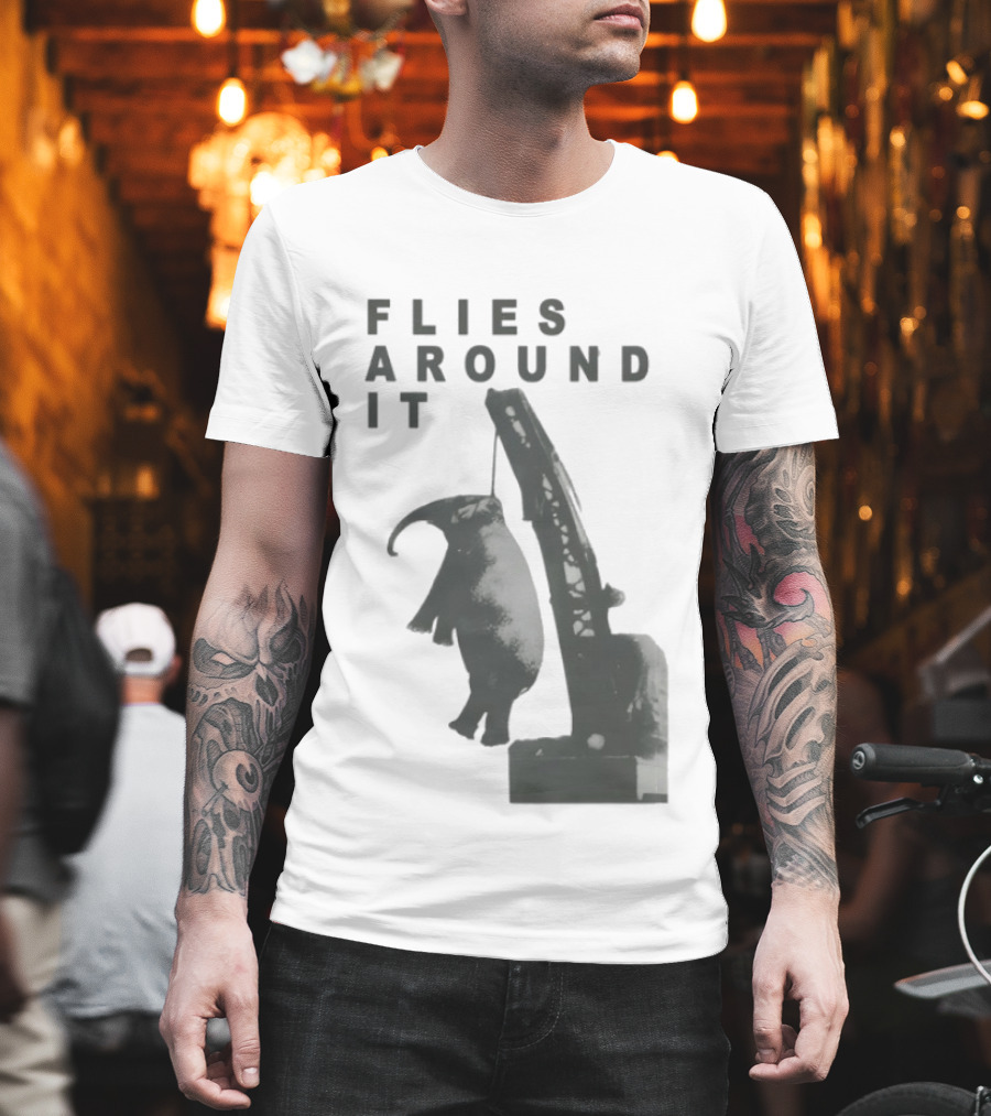 Elephant Flies Around It Crane T-Shirt