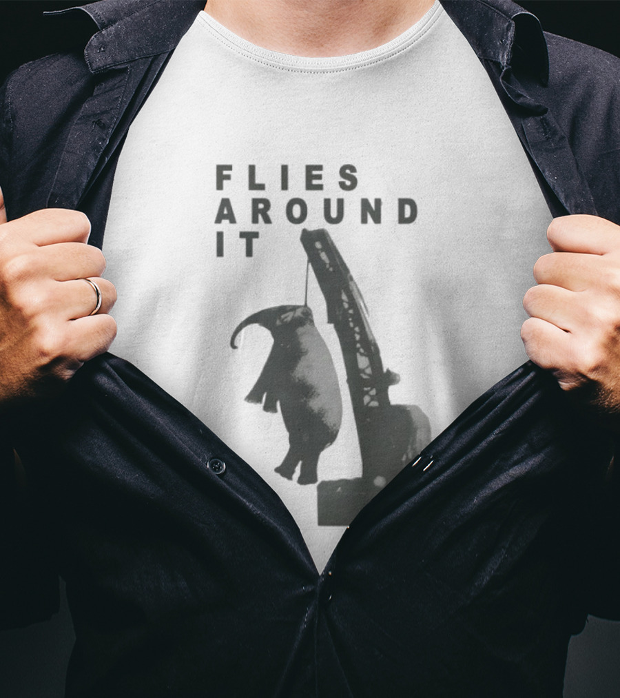 Elephant Flies Around It Crane T-Shirt