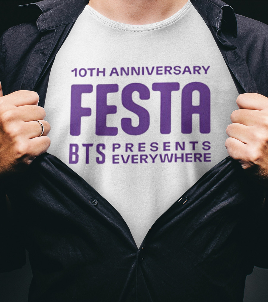 10th Anniversary BTS Festa Presents Everywhere T-Shirt