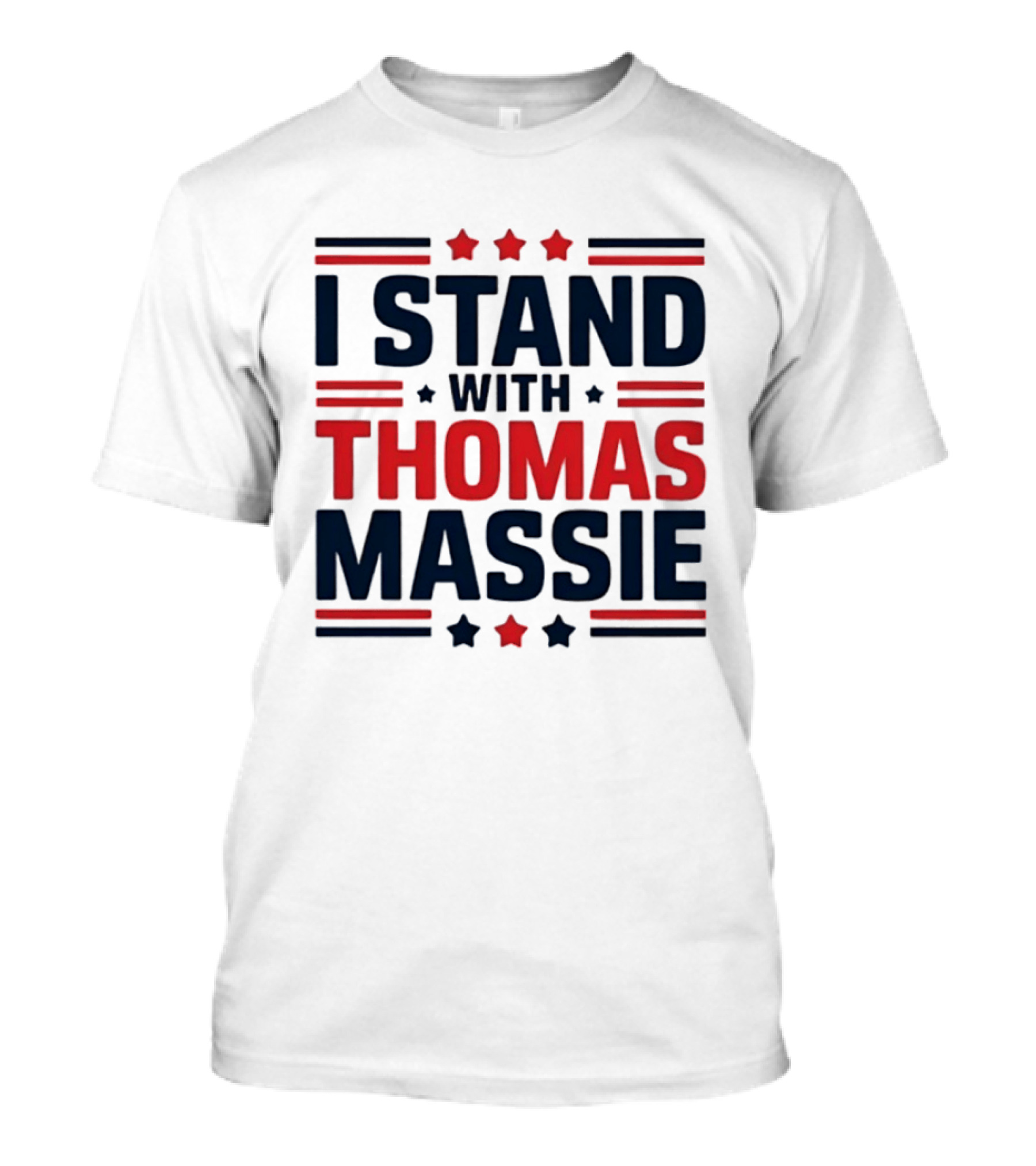 I Stand With Thomas Massie Patriotic Stars And Stripes T-Shirt
