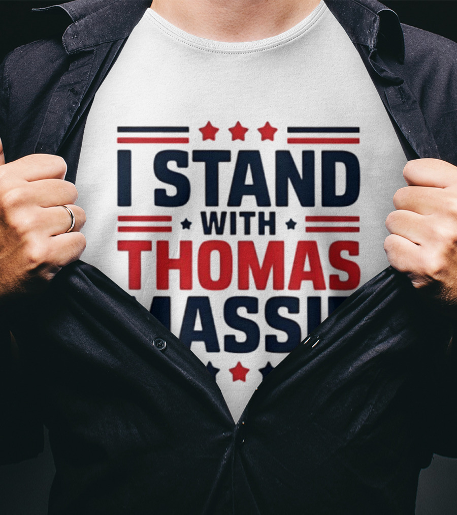 I Stand With Thomas Massie Patriotic Stars And Stripes T-Shirt