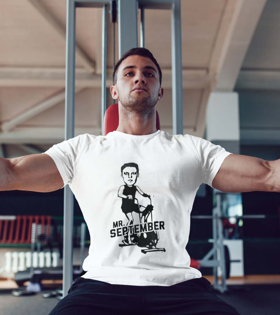 Mr September Stationary Bike Sketch T-Shirt