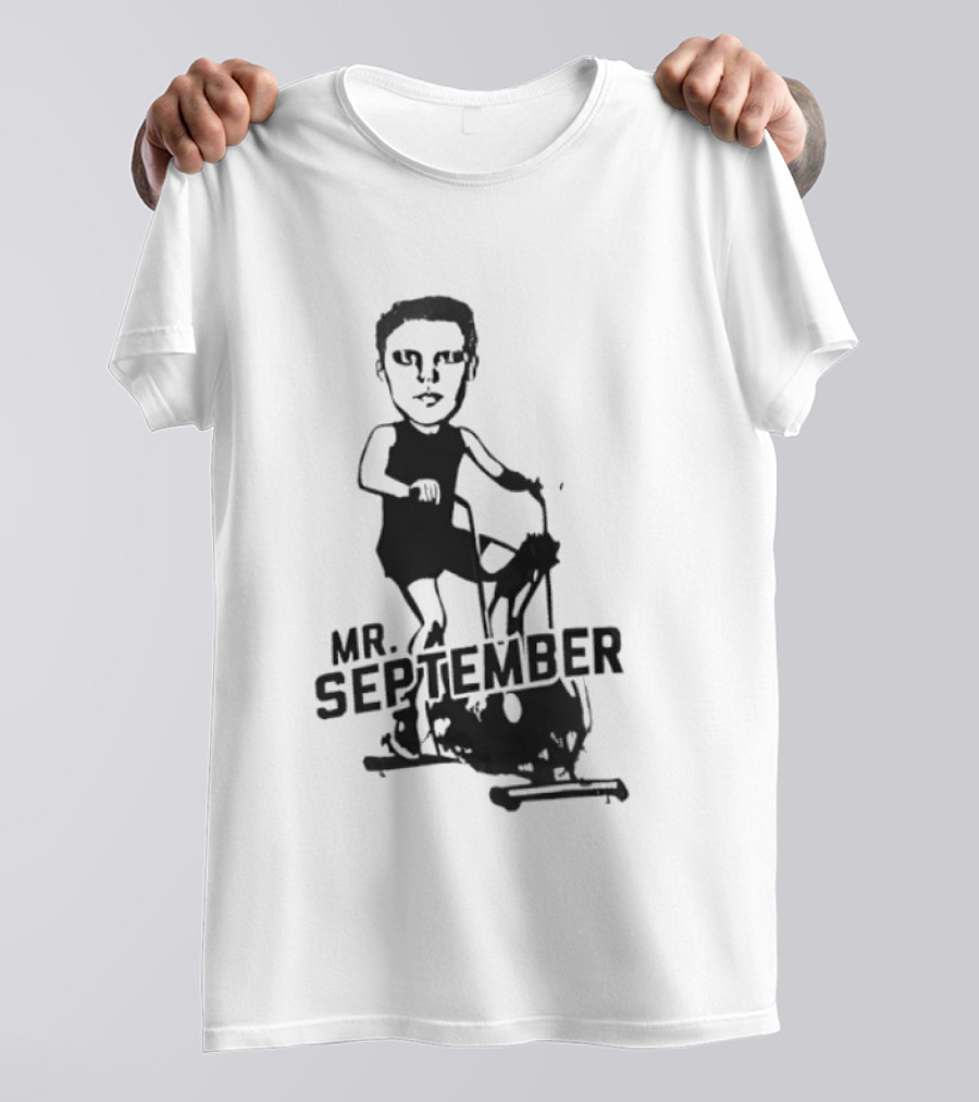 Mr September Stationary Bike Sketch T-Shirt