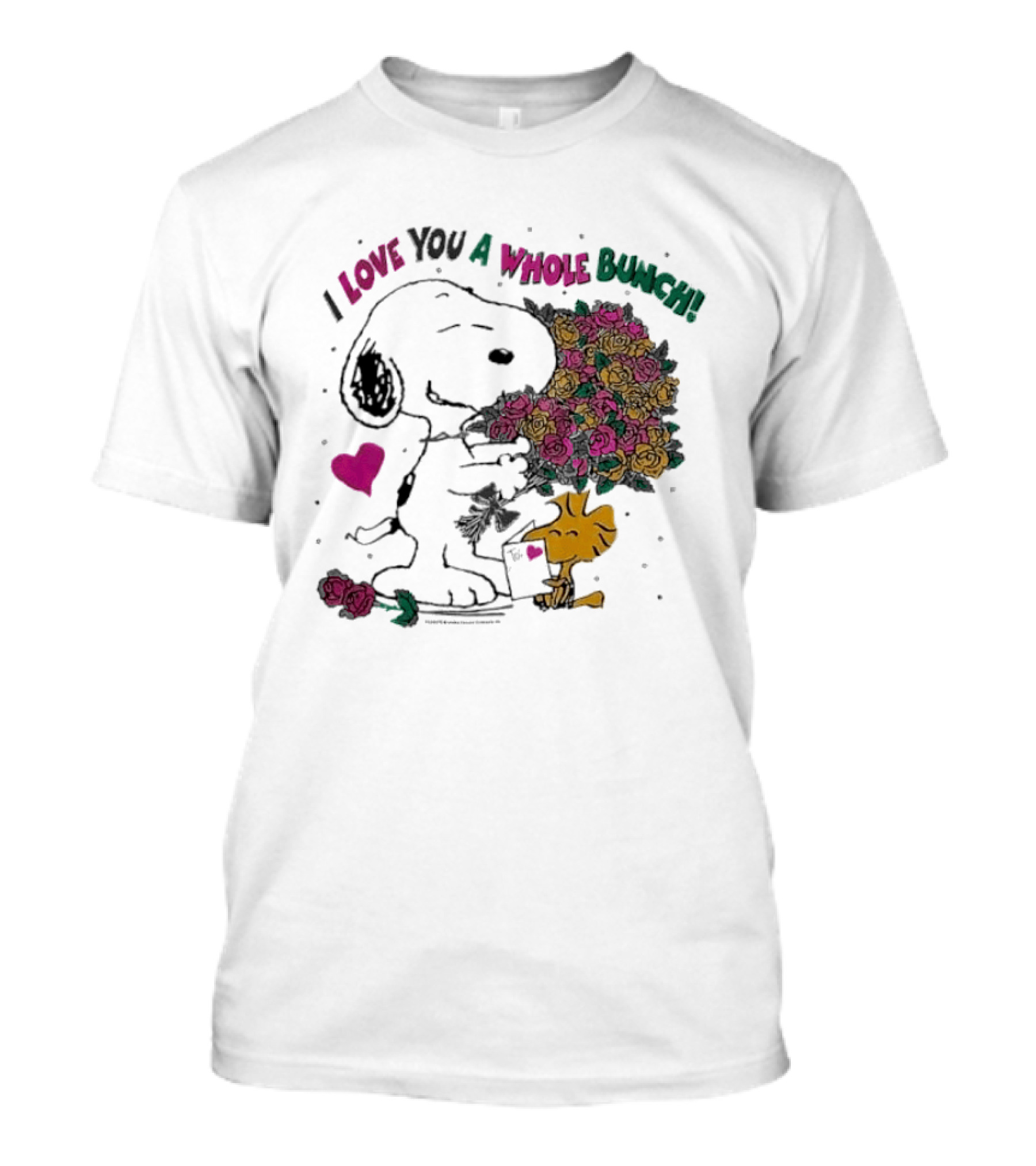 Snoopy I Love You A Whole Bunch Bouquet For Woodstock T-Shirt