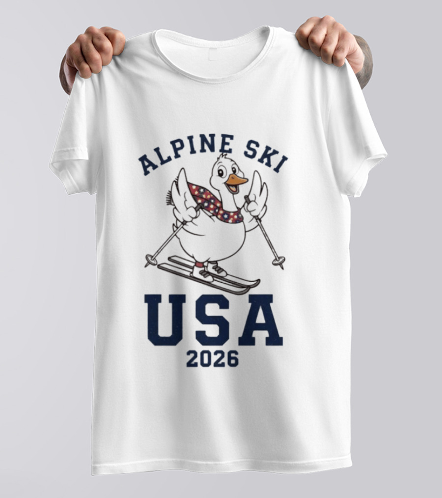 Alpine Ski USA 2026 Goose Skier T-Shirt