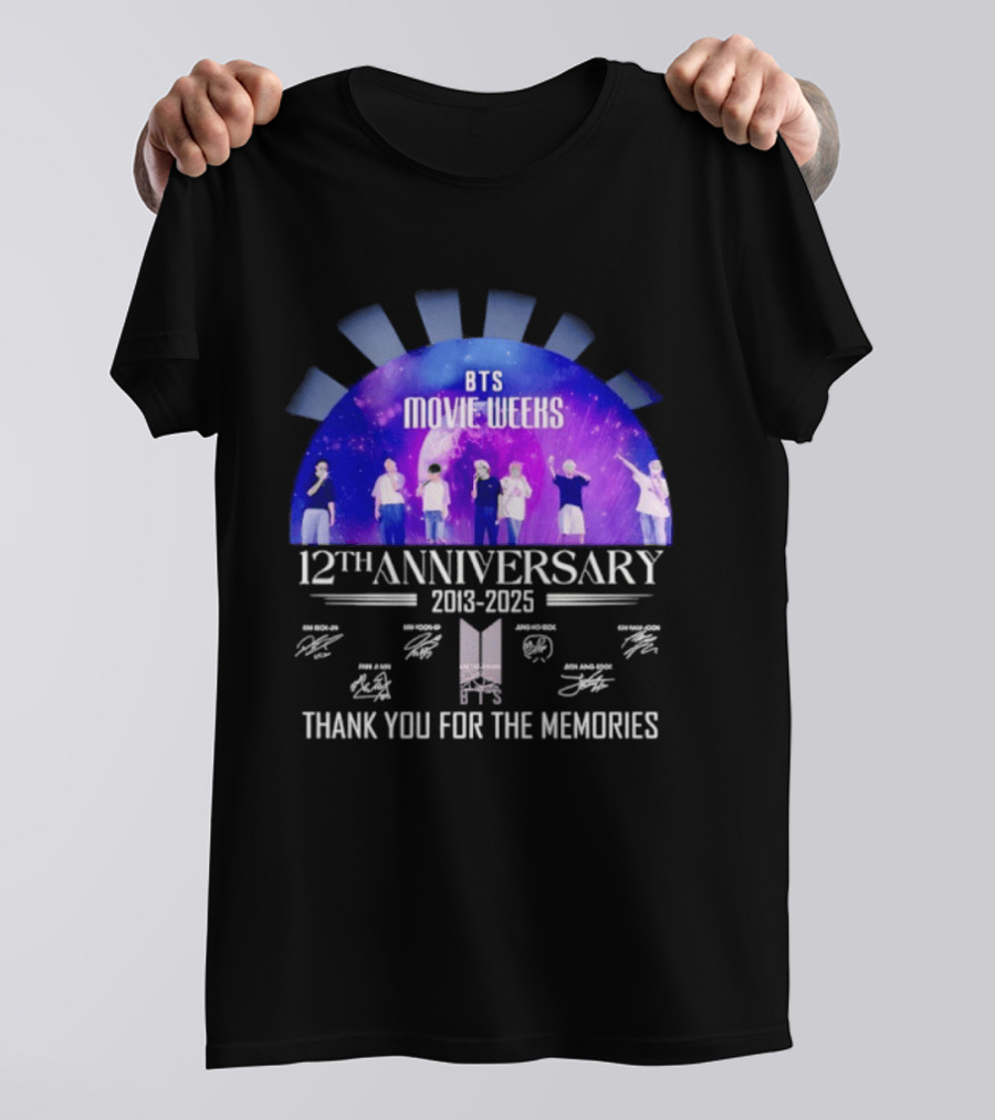 BTS Movie Weeks 12th Anniversary 2013 2025 Thank You For The Memories T-Shirt