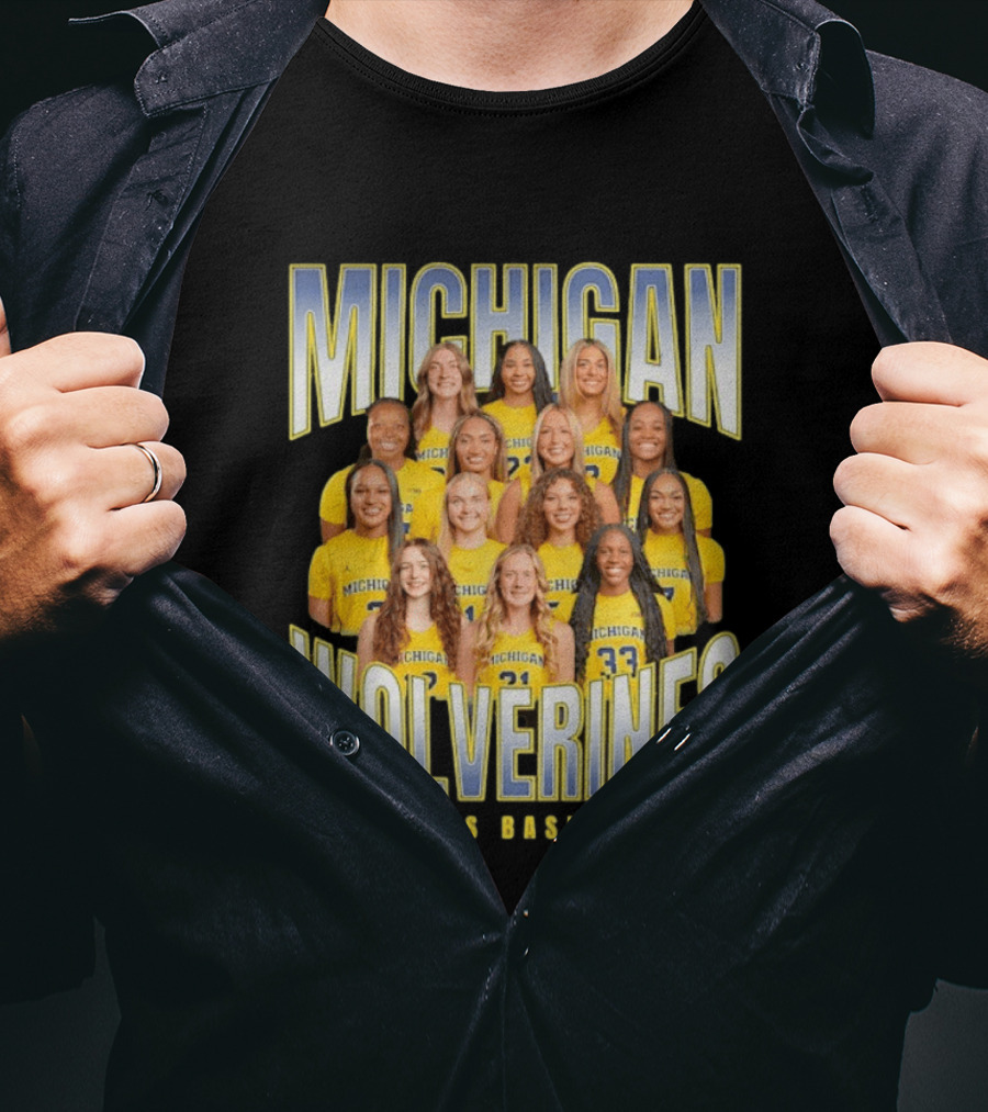 Michigan Wolverines Women's Basketball Team Photography T-Shirt