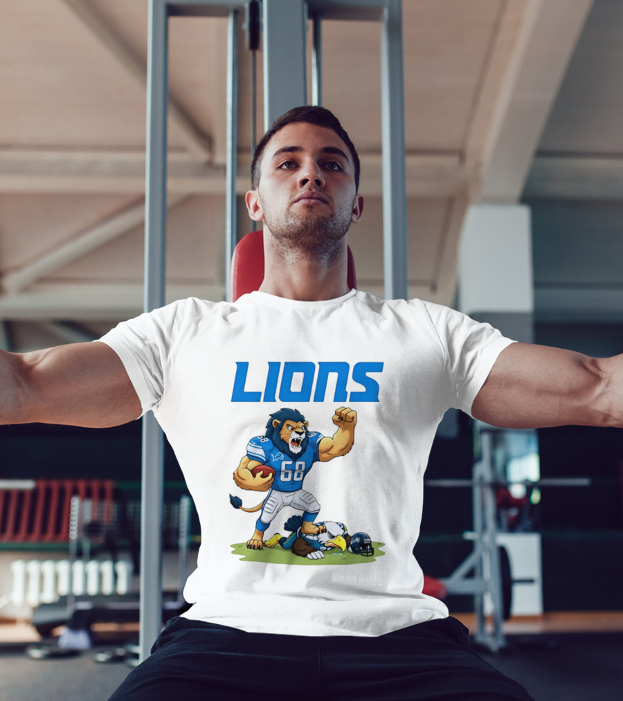 Detroit Lions Dominating Seahawks Rivalry Mascot Showdown T-Shirt