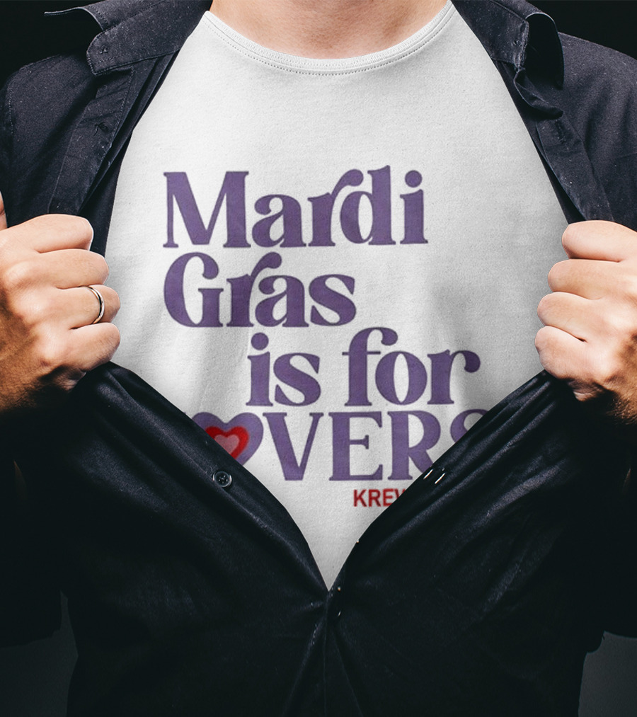 Mardi Gras Is For Lovers Krewe Of Iris Heart T-Shirt