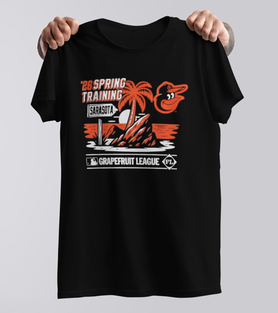 2026 Spring Training Baltimore Orioles Grapefruit League Retro Palm Beach T-Shirt