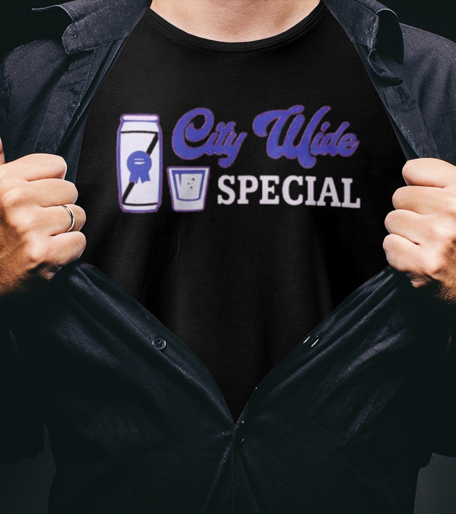 City Wide Special Philadelphia Phillies Beer Can And Shot T-Shirt