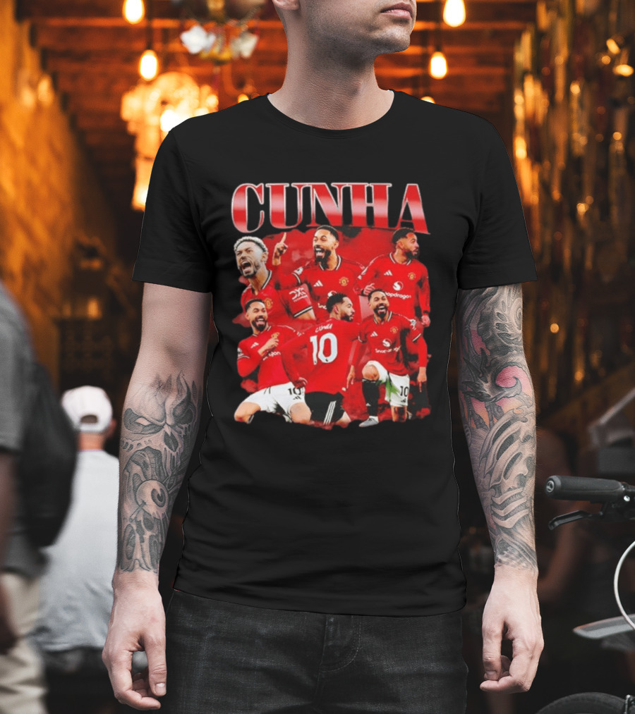 Cunha Manchester United Bootleg Picture Collage T-Shirt