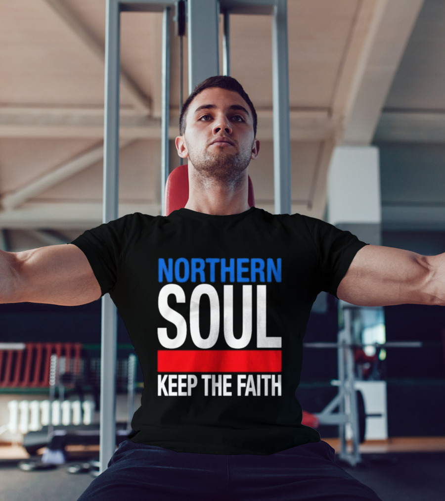 Northern Soul Keep The Faith Blue And Red T-Shirt
