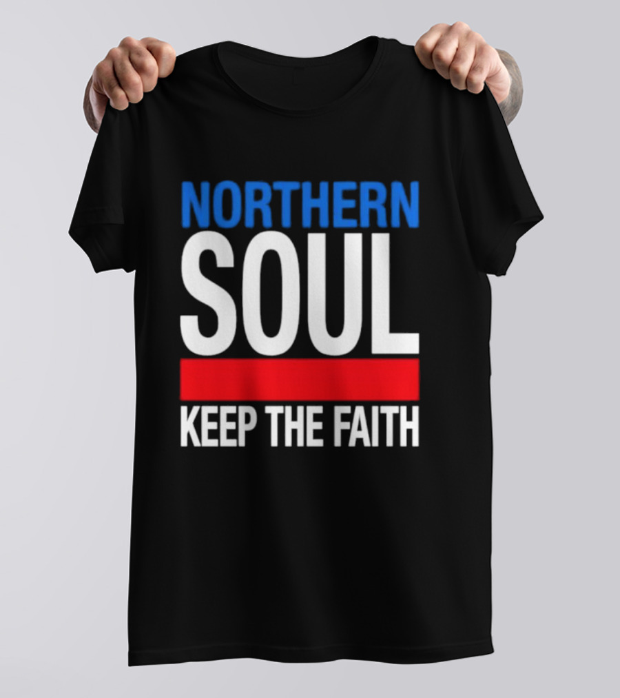 Northern Soul Keep The Faith Blue And Red T-Shirt