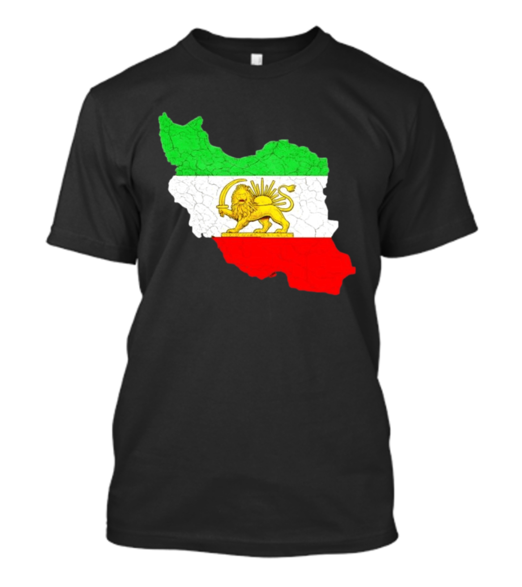 Iran Map With Lion And Sun Persian Heritage T-Shirt