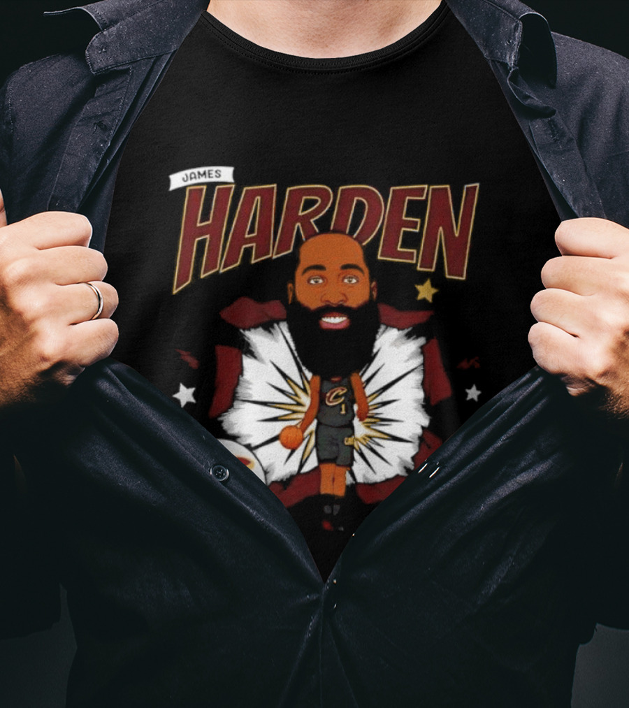 Harden Cleveland Cavaliers Basketball Player Caricature T-Shirt