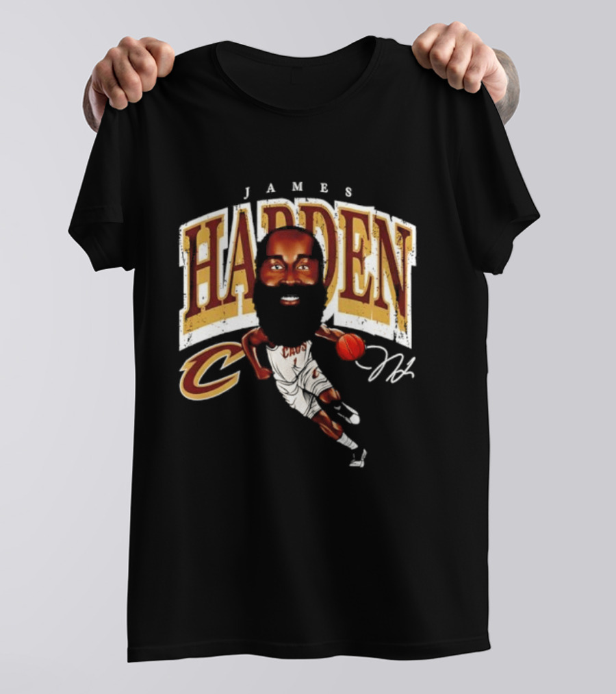 James Harden Cleveland Cavaliers Cartoon Basketball Player CA QS T-Shirt