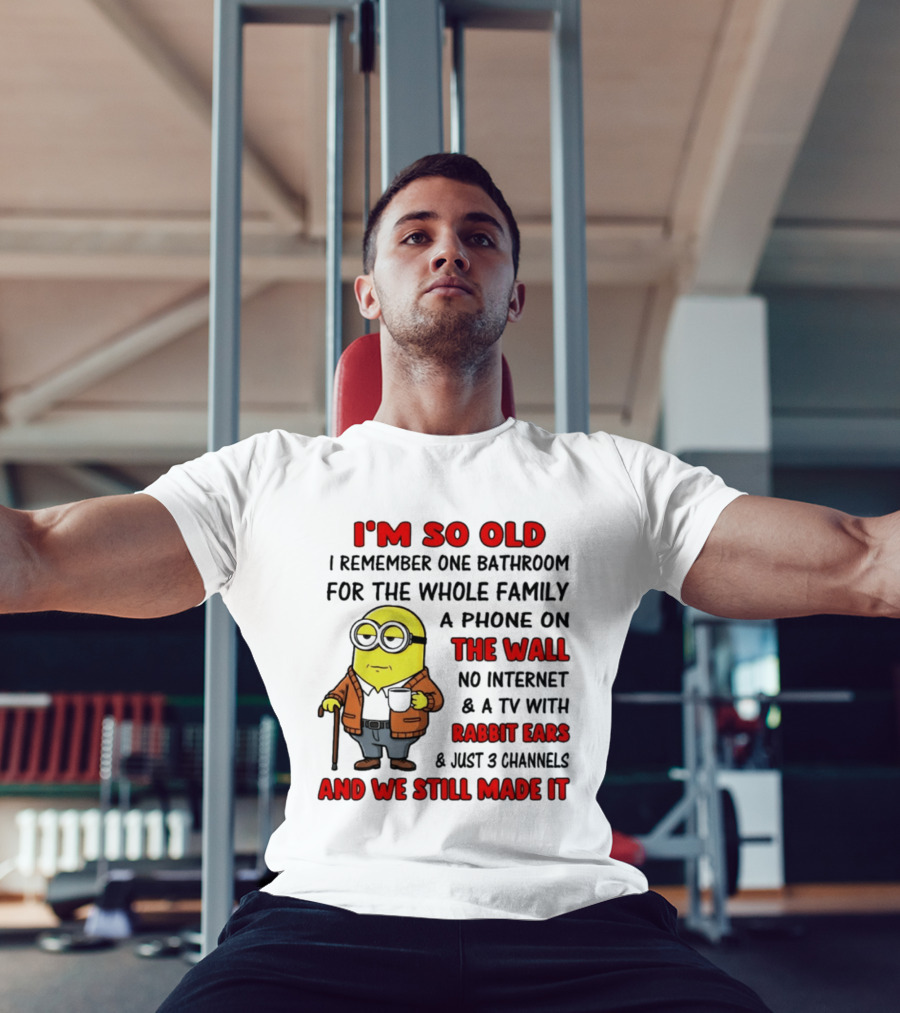 I'm So Old I Remember One Bathroom Phone On The Wall No Internet TV With Rabbit Ears T-Shirt