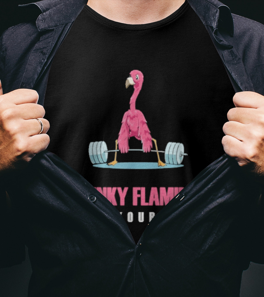 Chunky Flamingo Weightlifting Find Your Grind Motivation T-Shirt