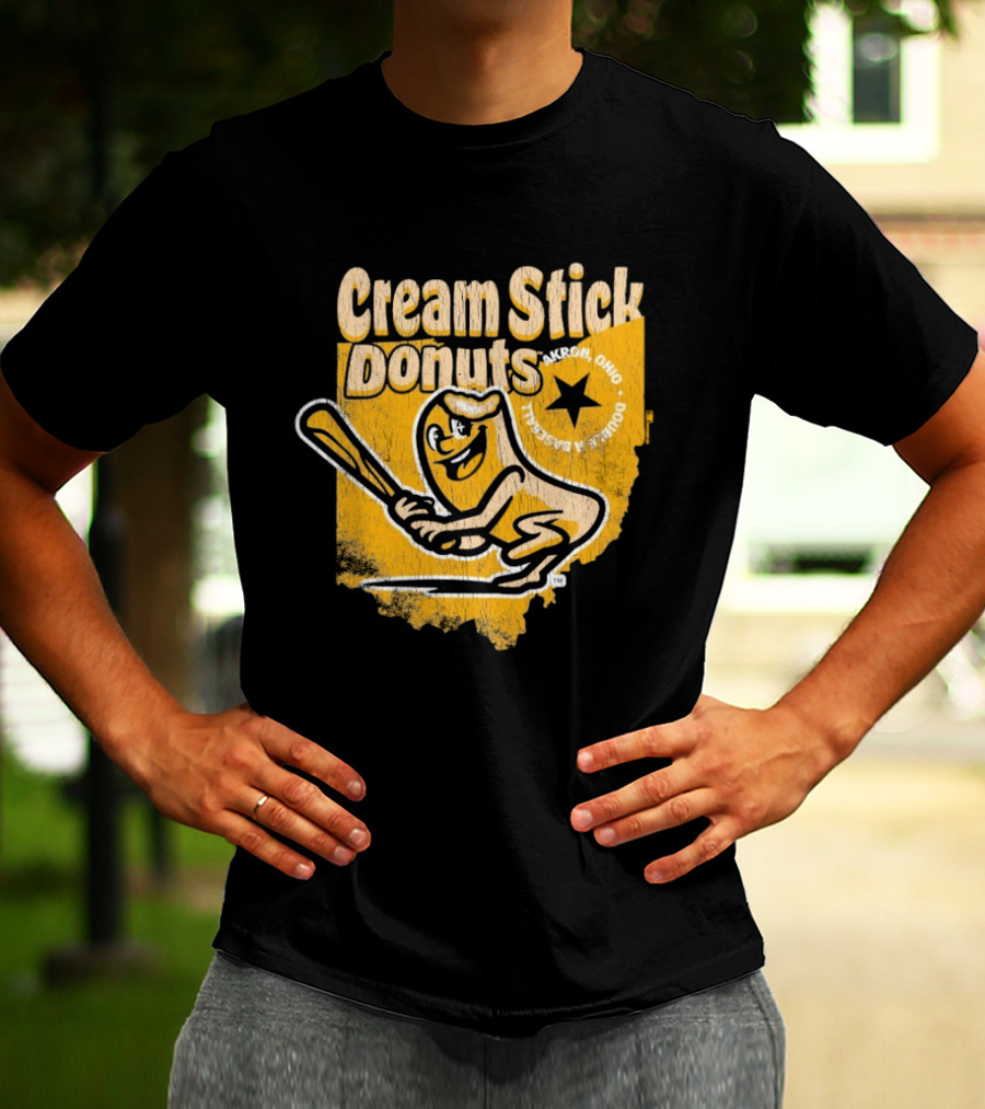 Cream Stick Donuts Ohio Baseball Star Buckeye T-Shirt