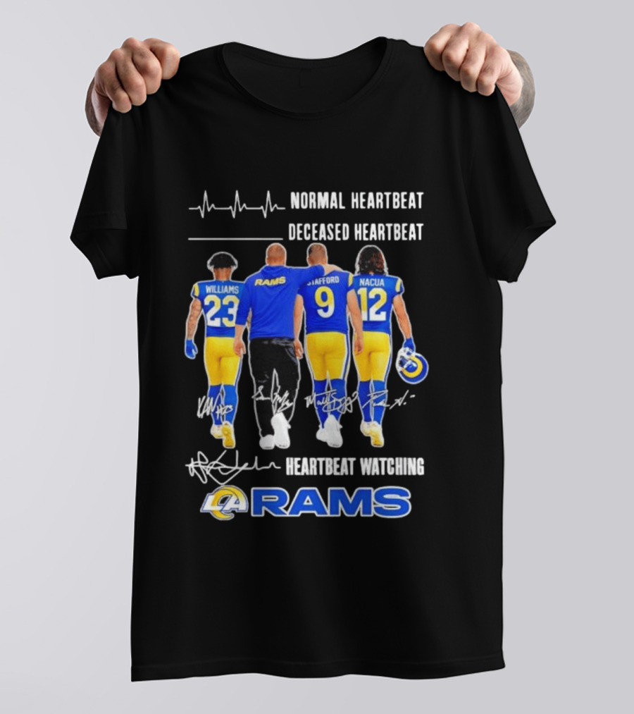 Williams Rams Stafford Nacua Heartbeat Ing Los Angeles T-Shirt