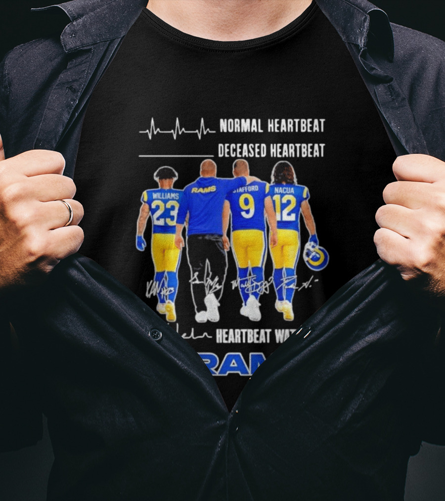 Williams Rams Stafford Nacua Heartbeat Ing Los Angeles T-Shirt