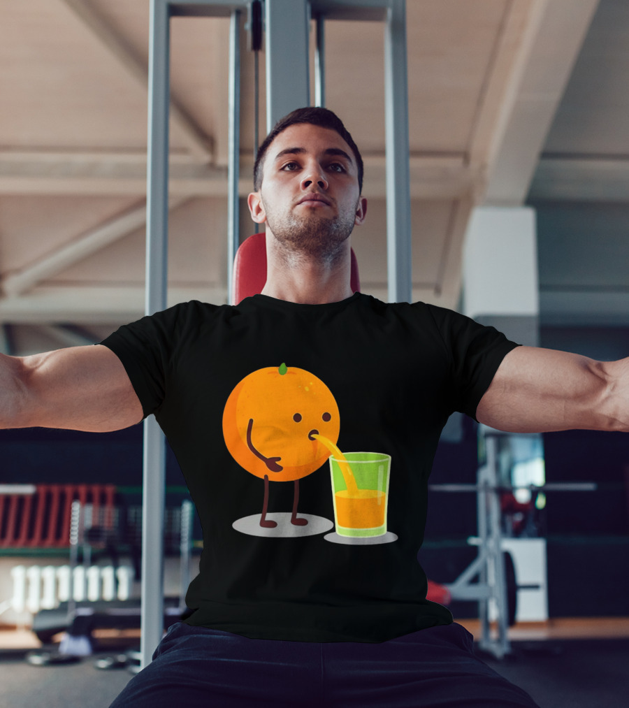 Orange Juice Squeezed Fun Cartoon T-Shirt
