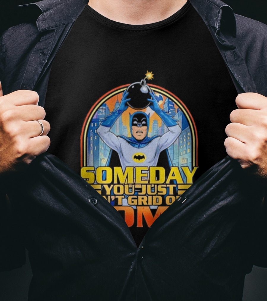Someday You Just Can't Get Rid Of A Bomb Batman Retro Comic Urban Skyline T-Shirt