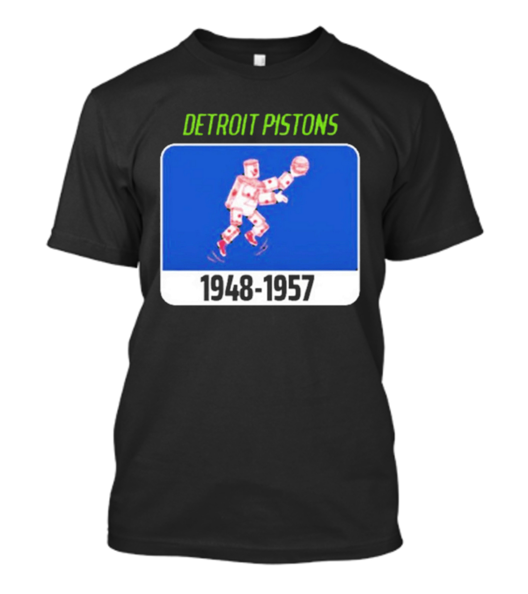 Detroit Pistons 1948 1957 Retro Basketball T-Shirt