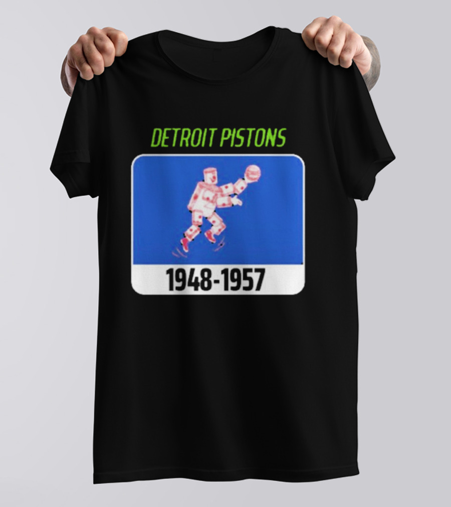 Detroit Pistons 1948 1957 Retro Basketball T-Shirt