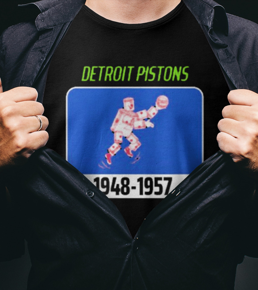 Detroit Pistons 1948 1957 Retro Basketball T-Shirt