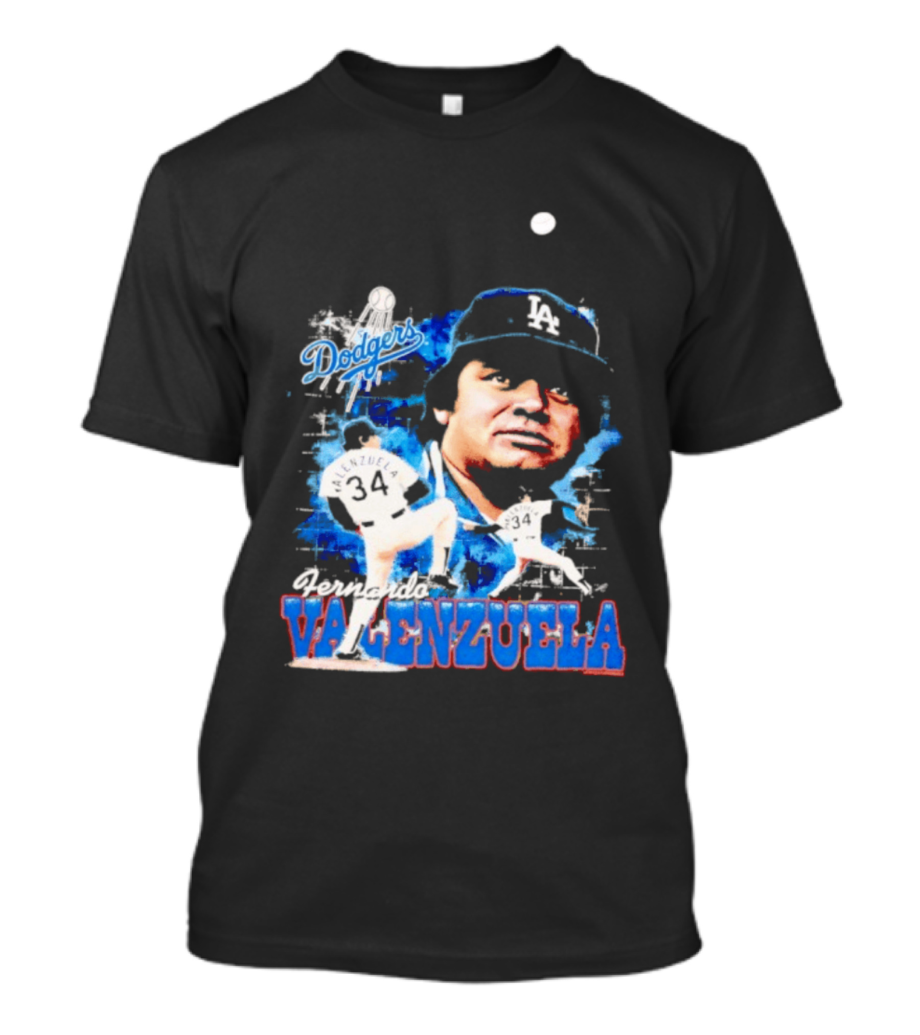 Los Angeles Dodgers Fernando Valenzuela Legendary Pitcher Icon Blue T-Shirt