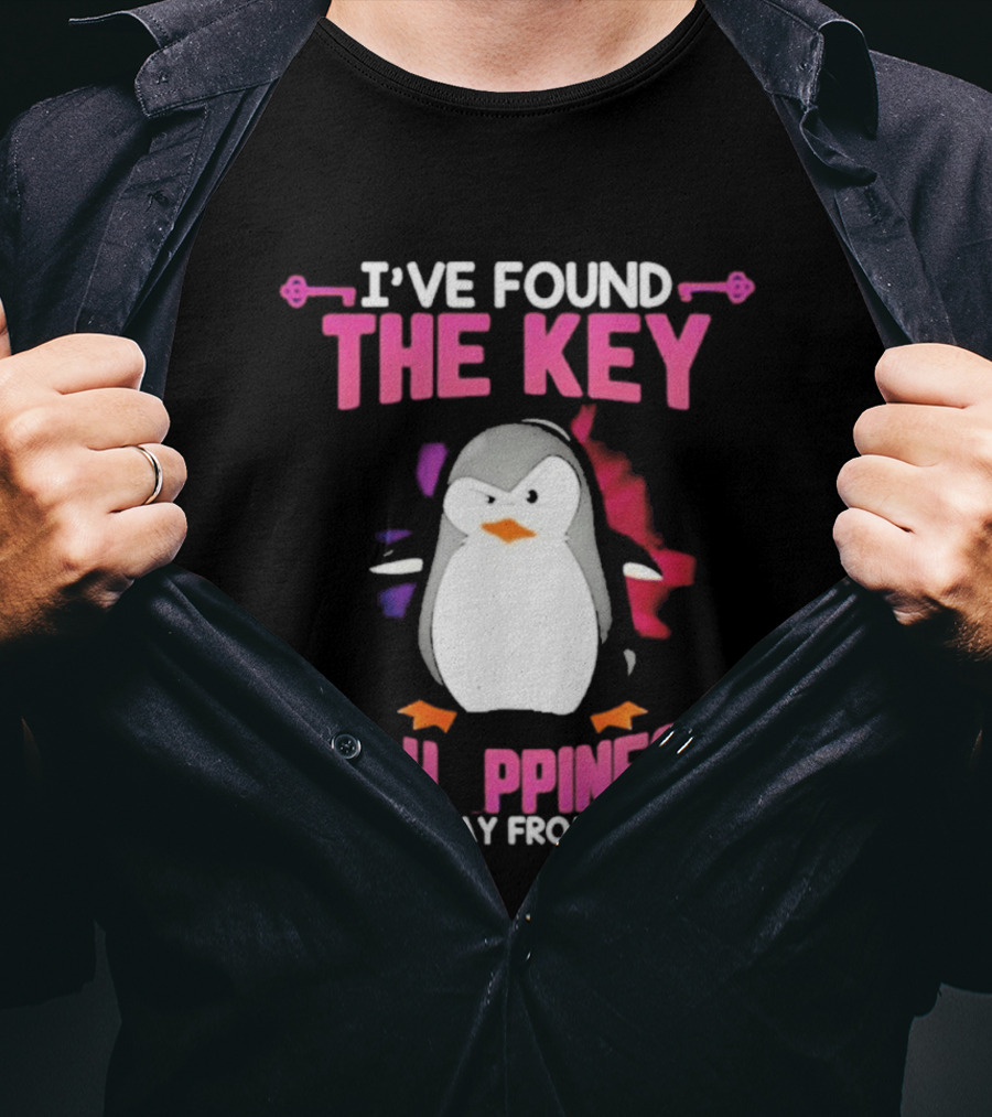 Penguin Key To Happiness Stay Away From Idiots T-Shirt