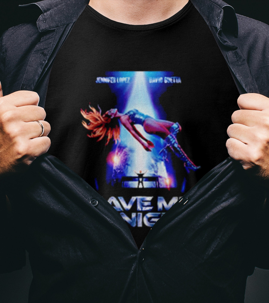 Jennifer Lopez David Guetta Save Me Tonight Neon T-Shirt