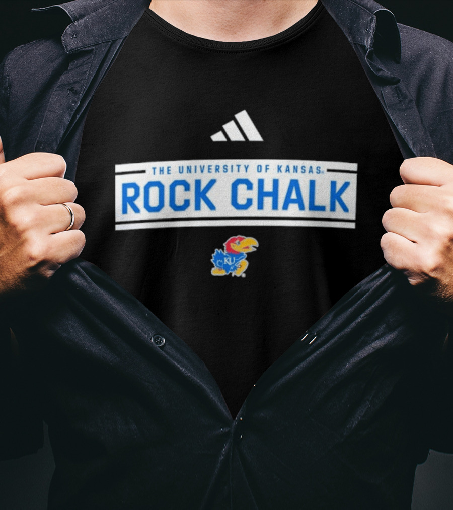 The University Of Kansas Rock Chalk Adidas KU Jayhawks T-Shirt