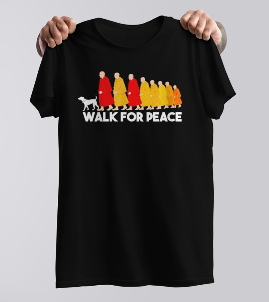 Walk For Peace Monk Procession With Dog T-Shirt
