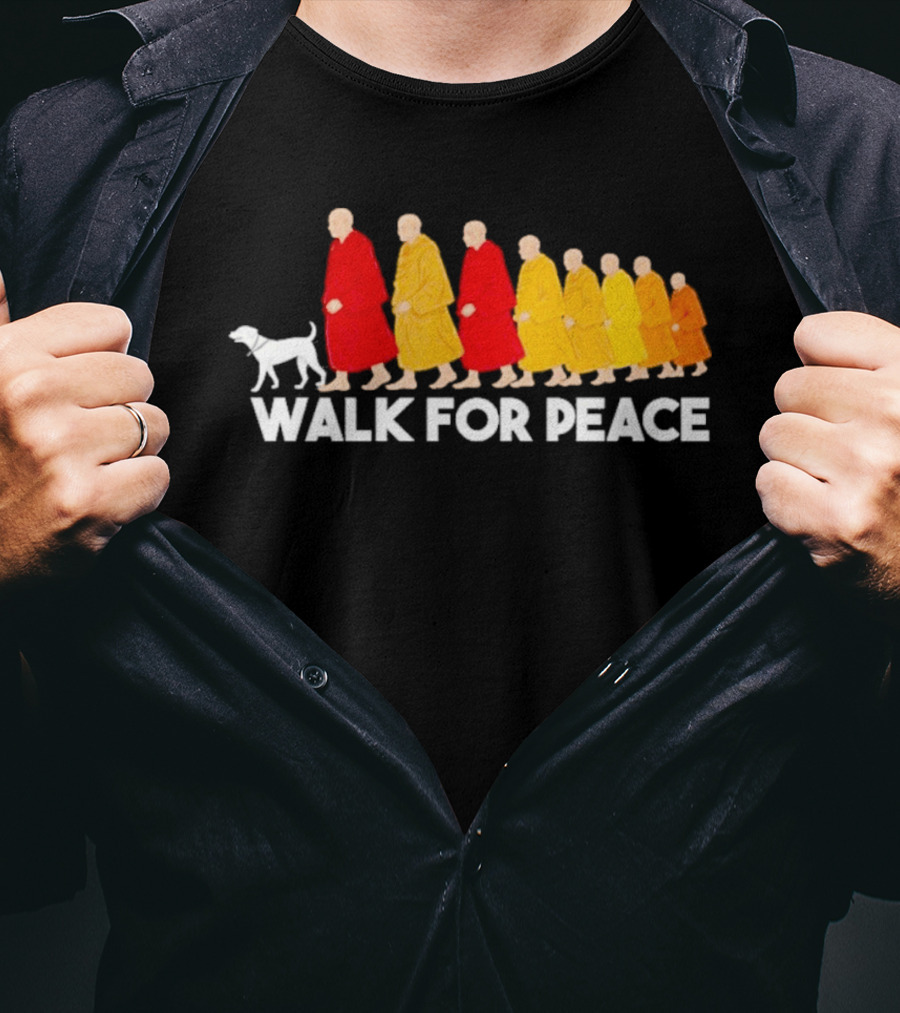 Walk For Peace Monk Procession With Dog T-Shirt