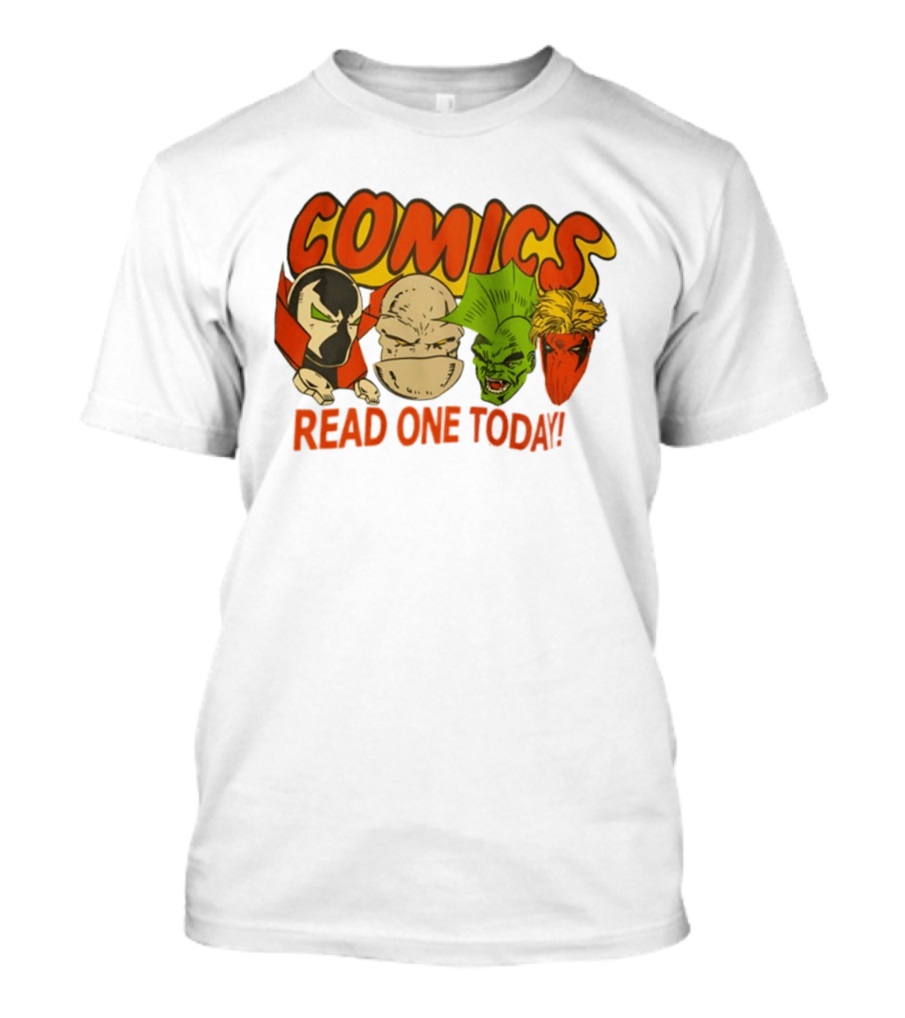 Comics Read One Today Characters Face T-Shirt