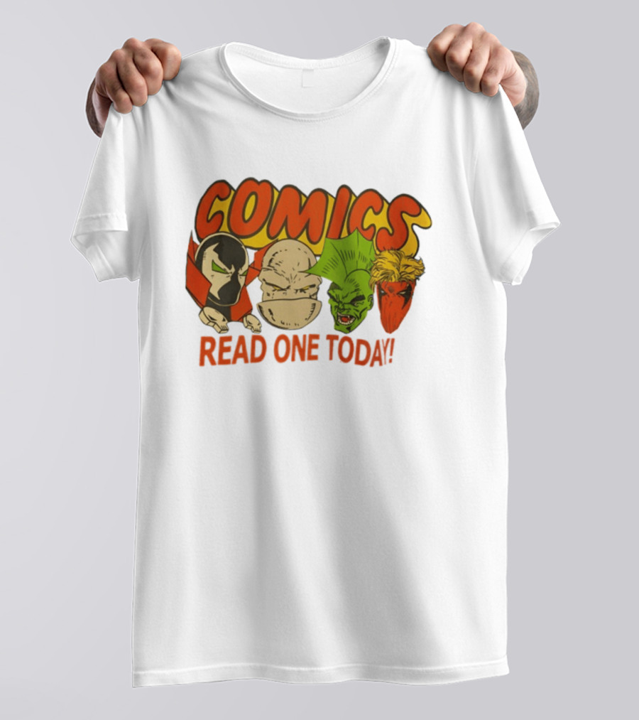 Comics Read One Today Characters Face T-Shirt